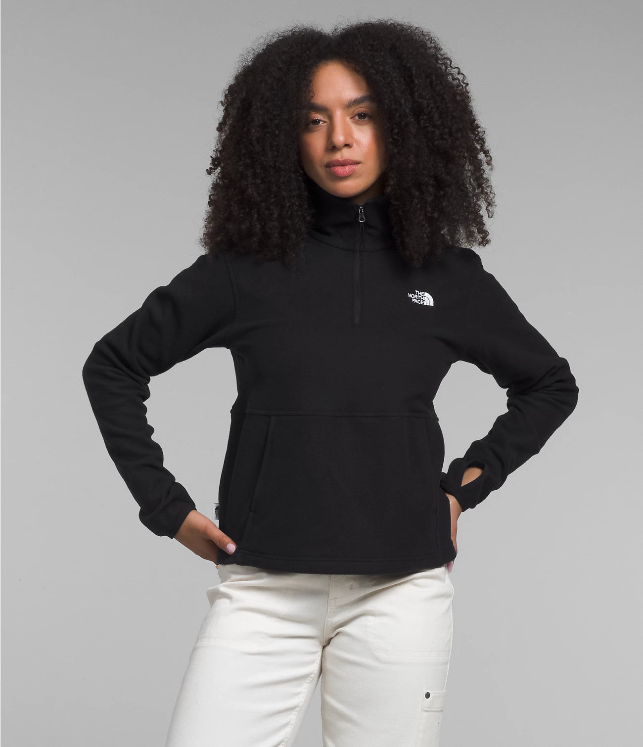 Capuchon à fermeture à glissière un quart Alpine Polartec 100 pour femmes