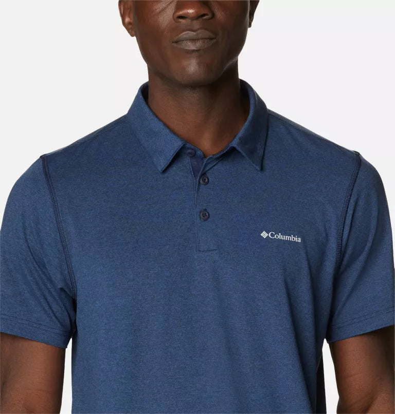 Polo Tech Trail pour homme - COLLEGIATE NAVY HEATHER