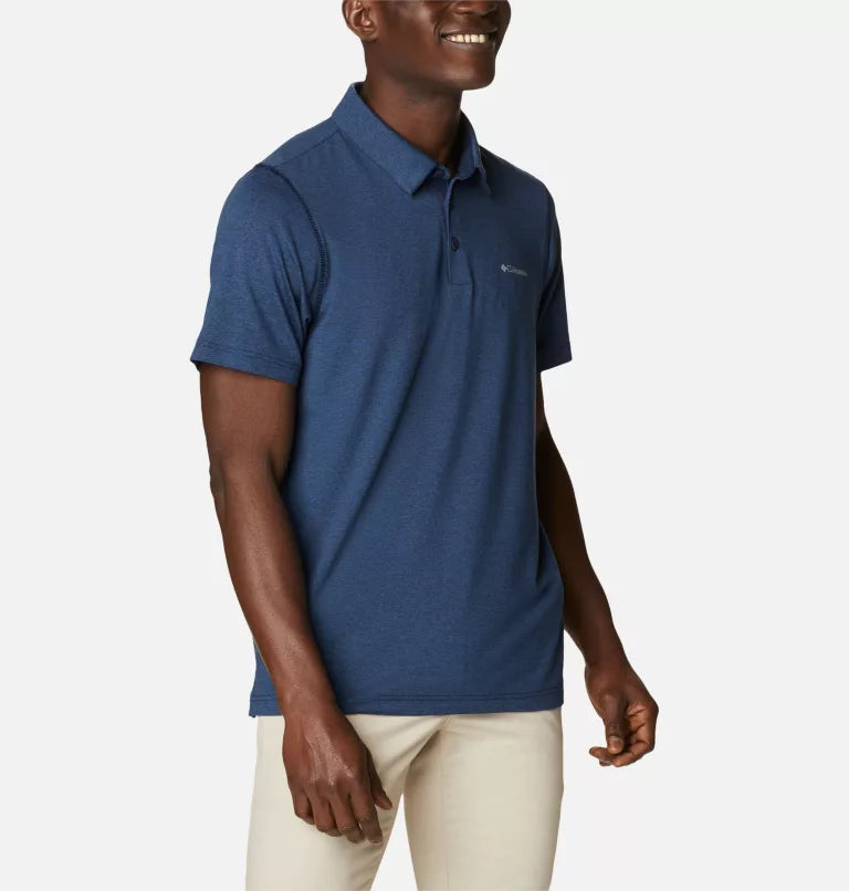 Polo Tech Trail pour homme - COLLEGIATE NAVY HEATHER