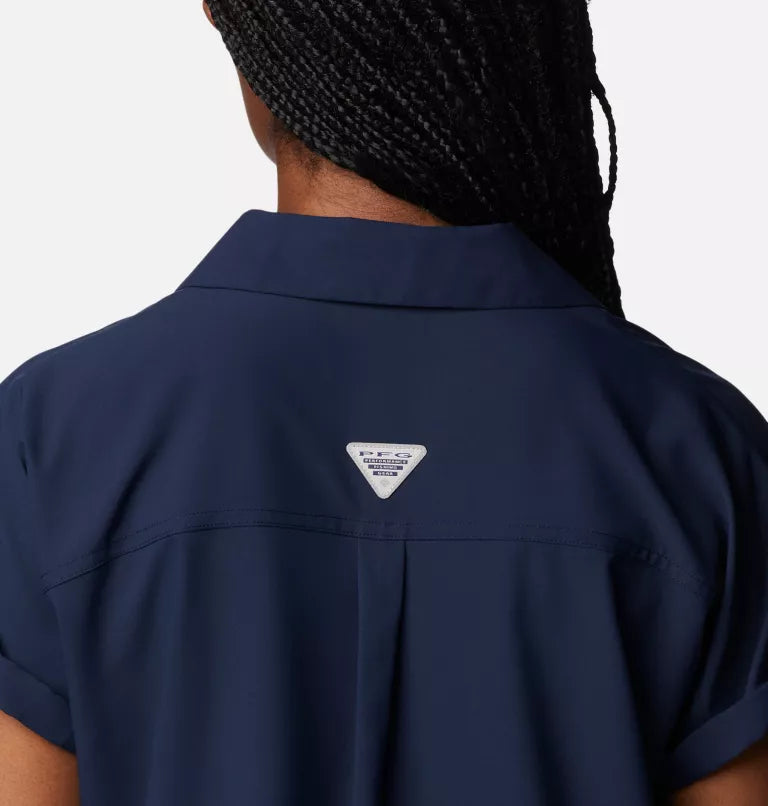 Chemise tissée à manches courtes Sun Drifter Femme - COLLEGIATE NAVY