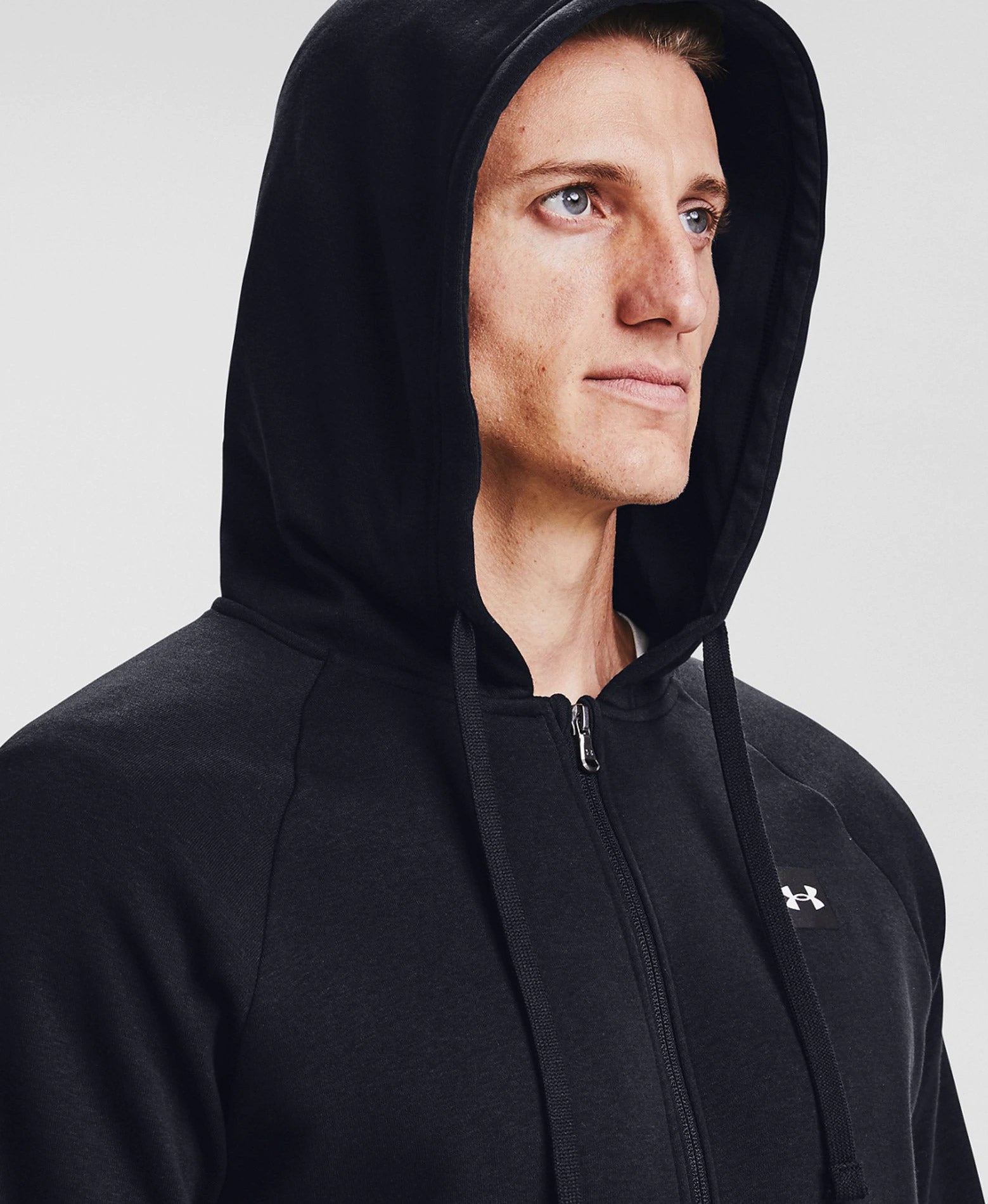 Rival fleece fz hoodie for men - black