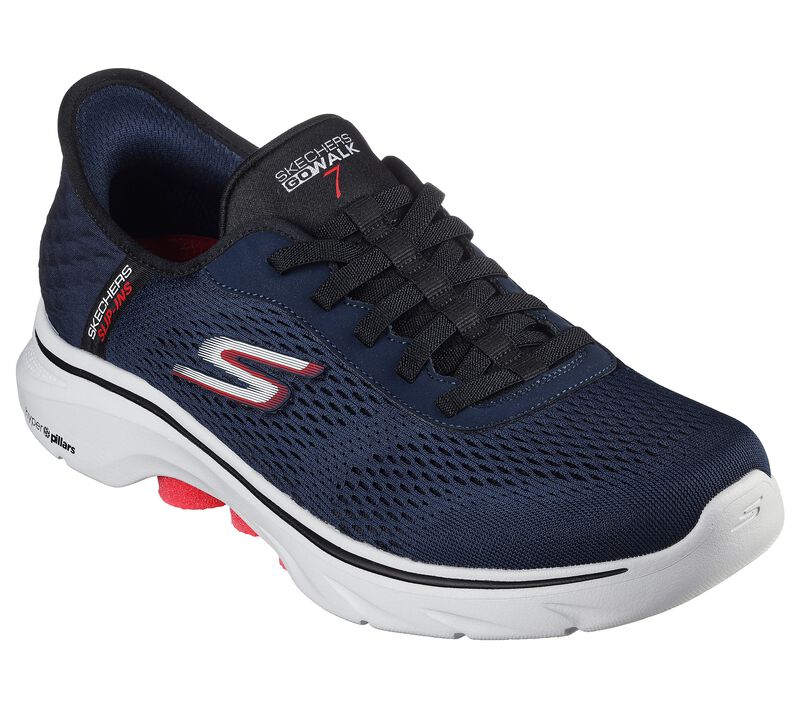 Skechers Slip-ins: GO WALK 7 - Free Hand 2 - NAVY / RED