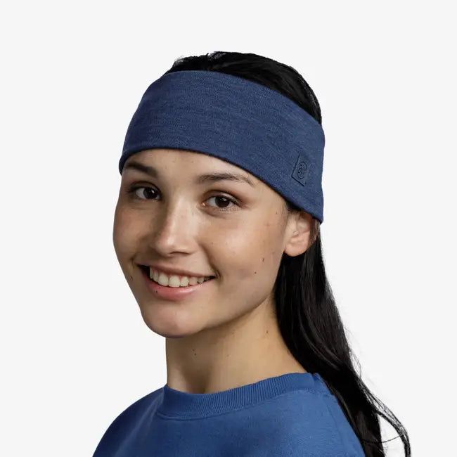 Merino Wide Headband - Solid Night Blue
