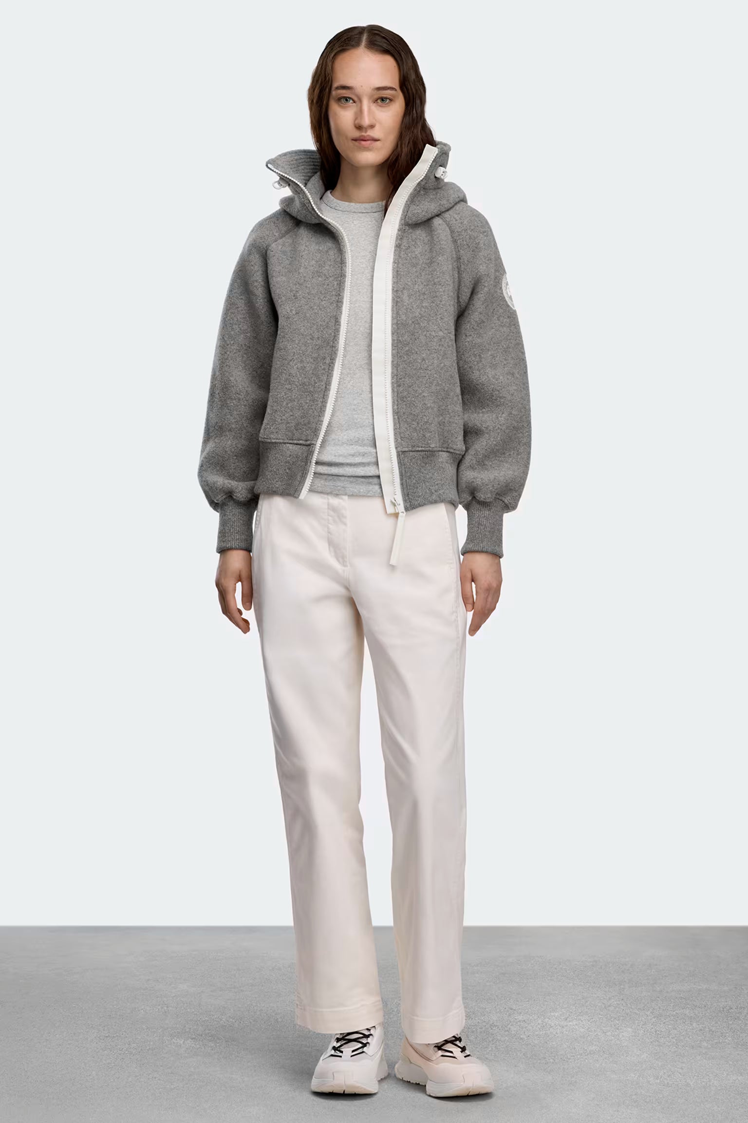 Blouson aviateur en molleton Chilliwack, disque blanc