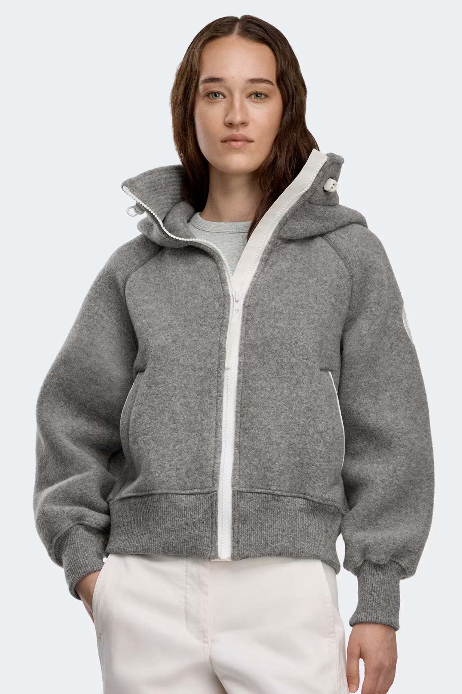 Blouson aviateur en molleton Chilliwack, disque blanc