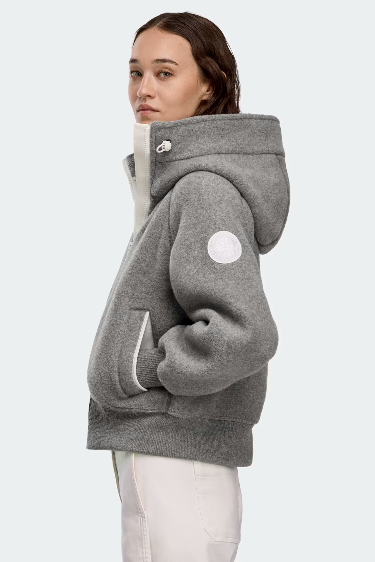 Blouson aviateur en molleton Chilliwack, disque blanc