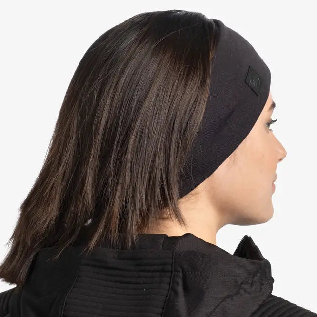 Merino Wide Headband - Solid Black