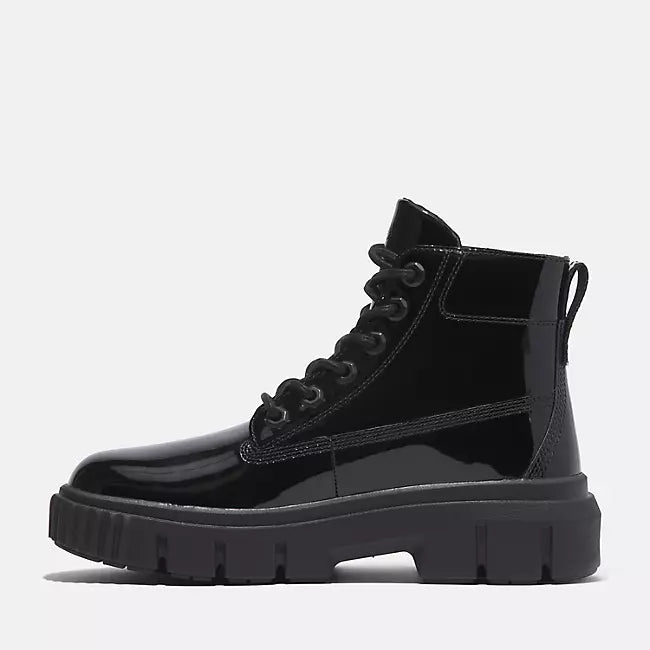 Women's Greyfield Leather Boot - black full-grain patent leather