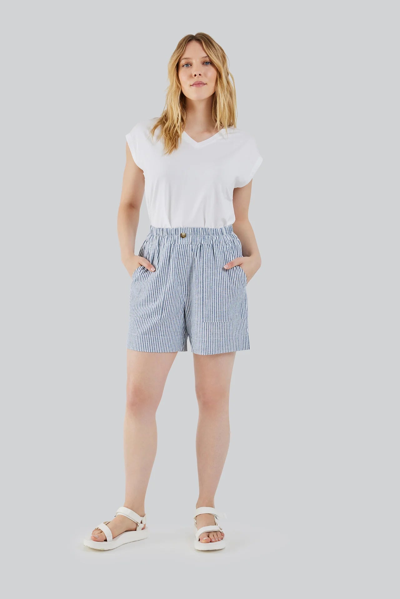 Lusk Shorts - French Navy Stripe