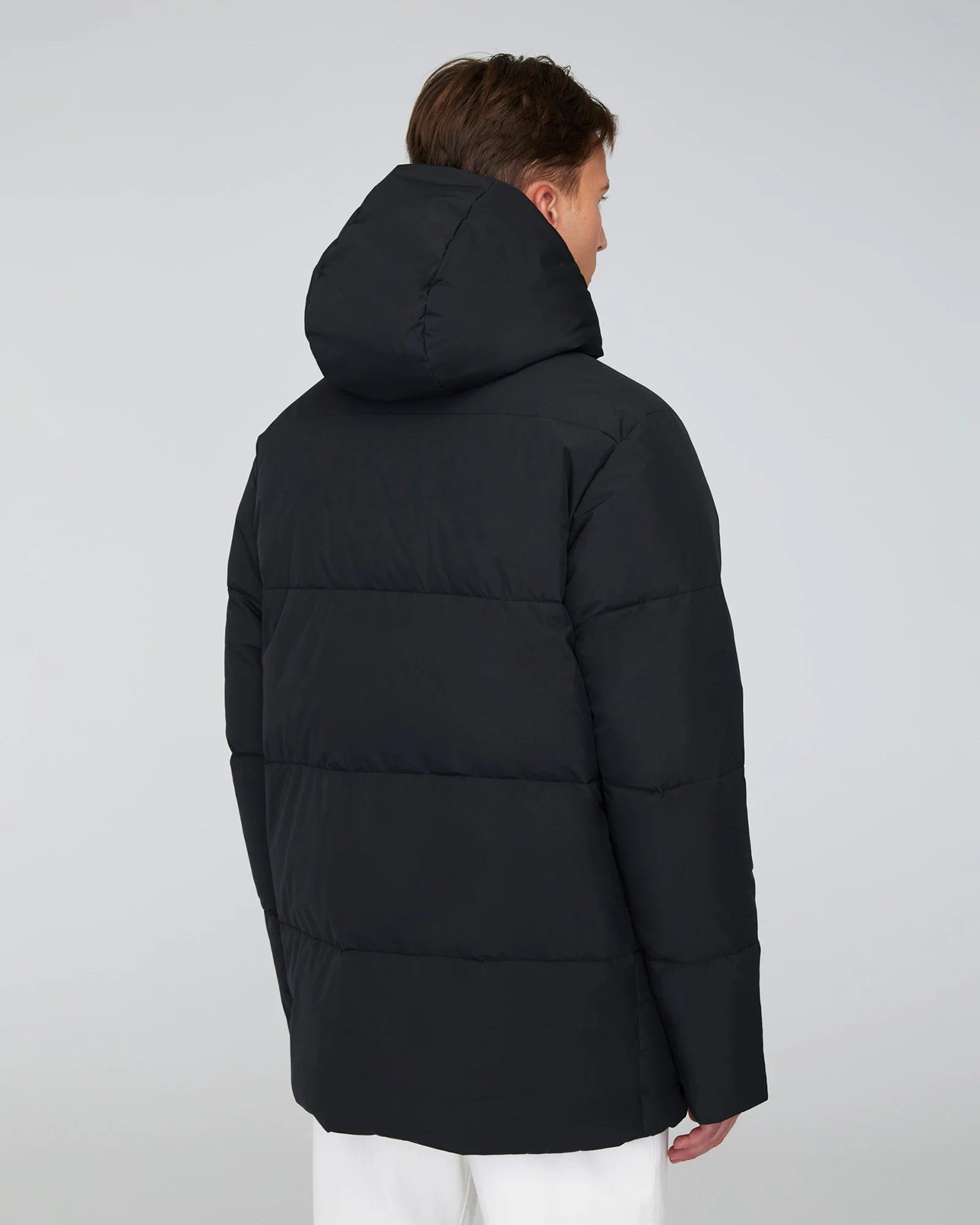 Hooded Down Puffer Jacket - BLACK