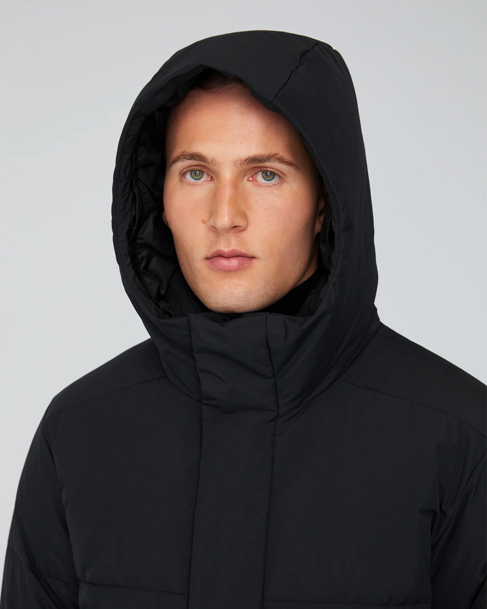 Hooded Down Puffer Jacket - BLACK