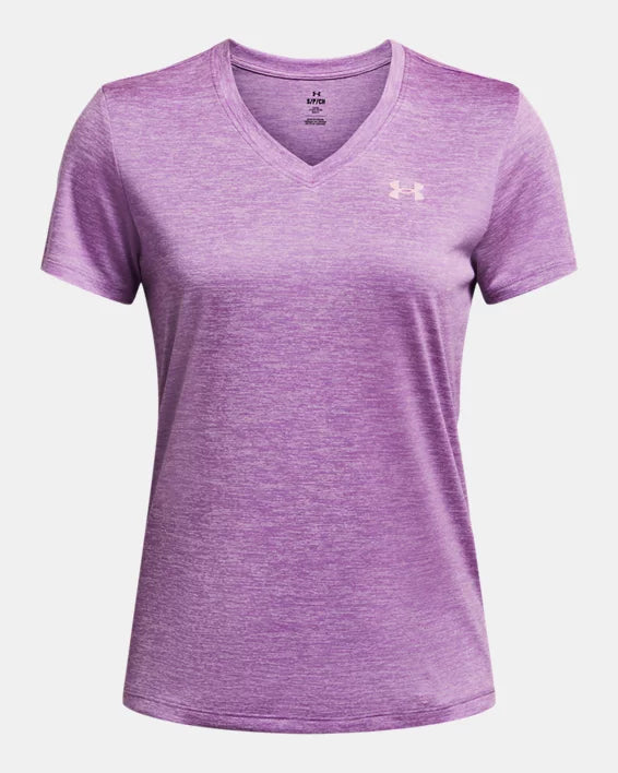 T-shirt avec encolure en V UA Tech™ Twist pour femmes - PURPLE - 560