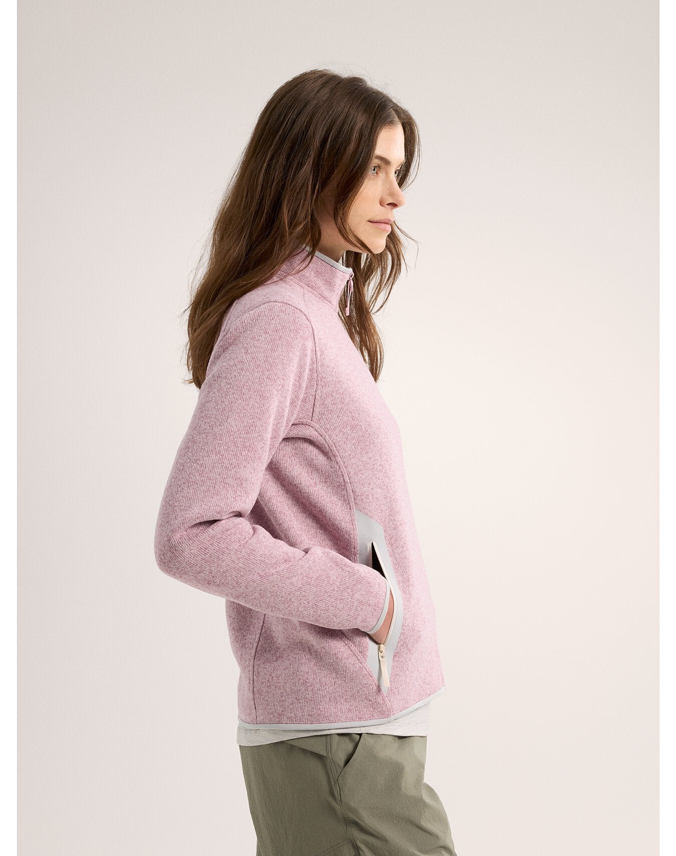 CARDIGAN COVERT FEMME - ALPINE ROSE HEATHER