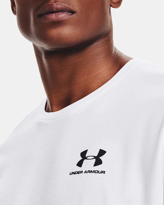 UA Sportstyle – T-shirt à manches courtes avec logo à gauche de la poitrine pour hommes - WHITE - 100