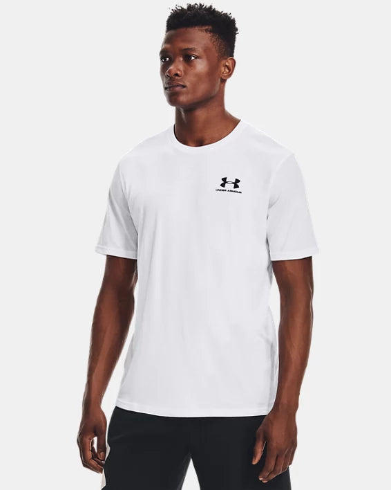 UA Sportstyle – T-shirt à manches courtes avec logo à gauche de la poitrine pour hommes - WHITE - 100