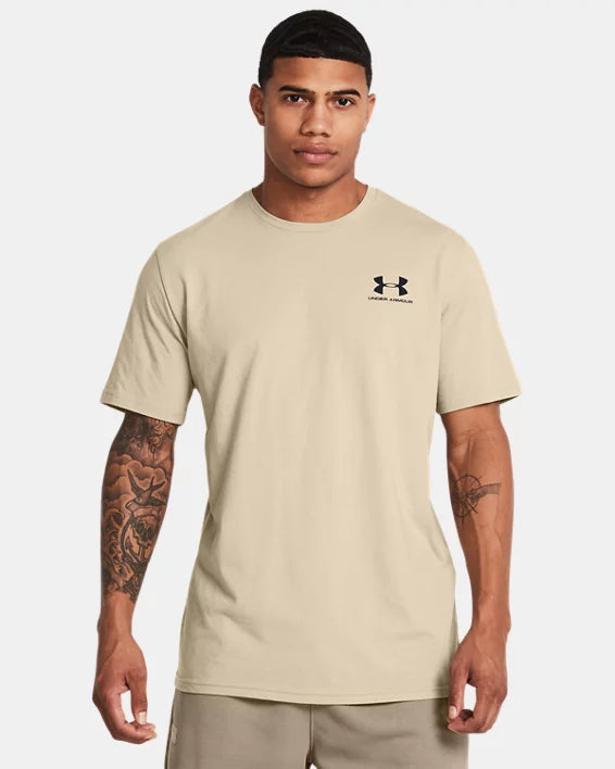 UA Sportstyle – T-shirt à manches courtes avec logo à gauche de la poitrine pour hommes - BRUN -289