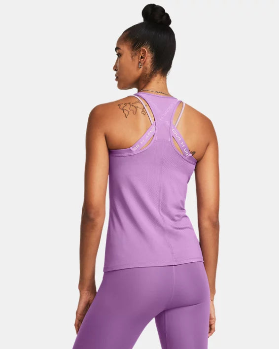 Women's HeatGear® Armour Racer Tank - PURPLE - 560