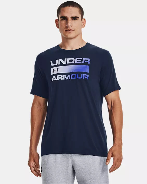 T-shirt à manches courtes UA Team Issue Wordmark pour hommes - navy