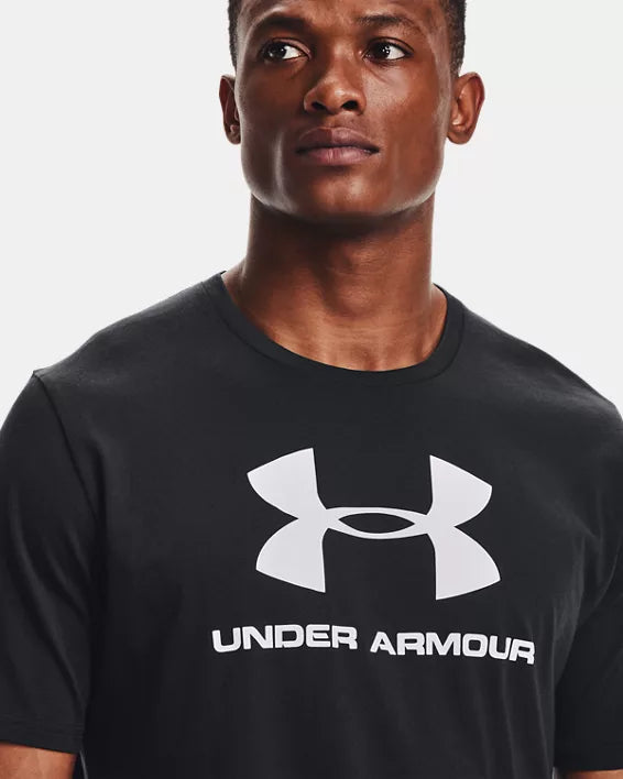 Haut à manches courtes UA Sportstyle Logo pour hommes - black