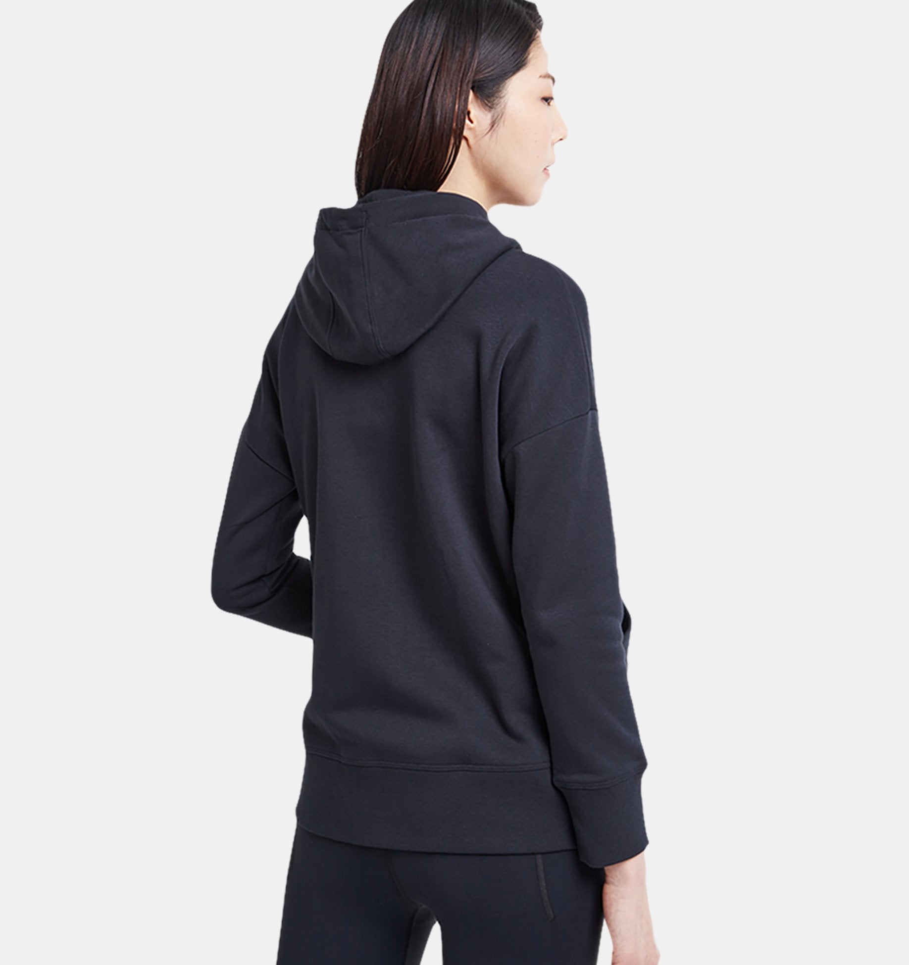 Sweat à capuche entièrement zippé UA Rival Fleece pour femme - black