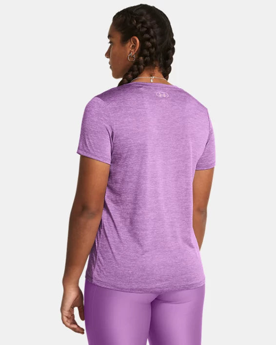 T-shirt avec encolure en V UA Tech™ Twist pour femmes - PURPLE - 560