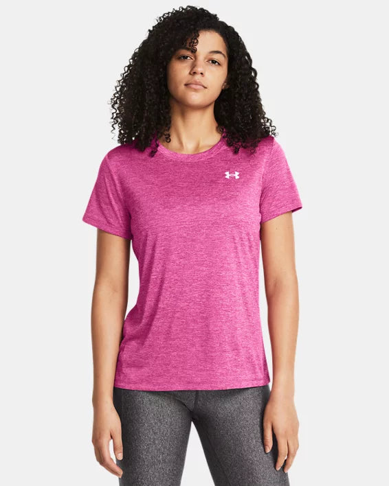 T-shirt UA Tech Twist Pour Femmes - PINK- 652