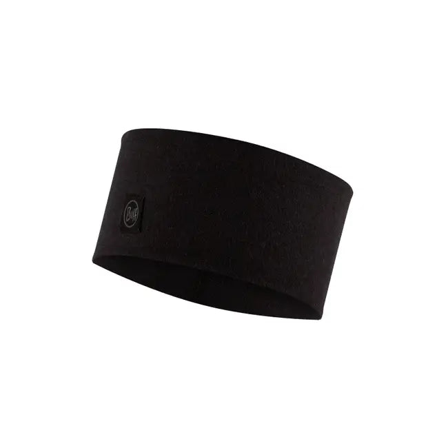 Merino Wide Headband - Solid Black
