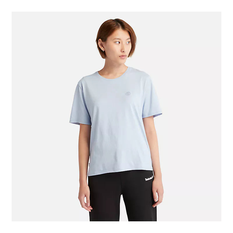 Tree Embroidery Tee - T-shirt - Women's - blue heron