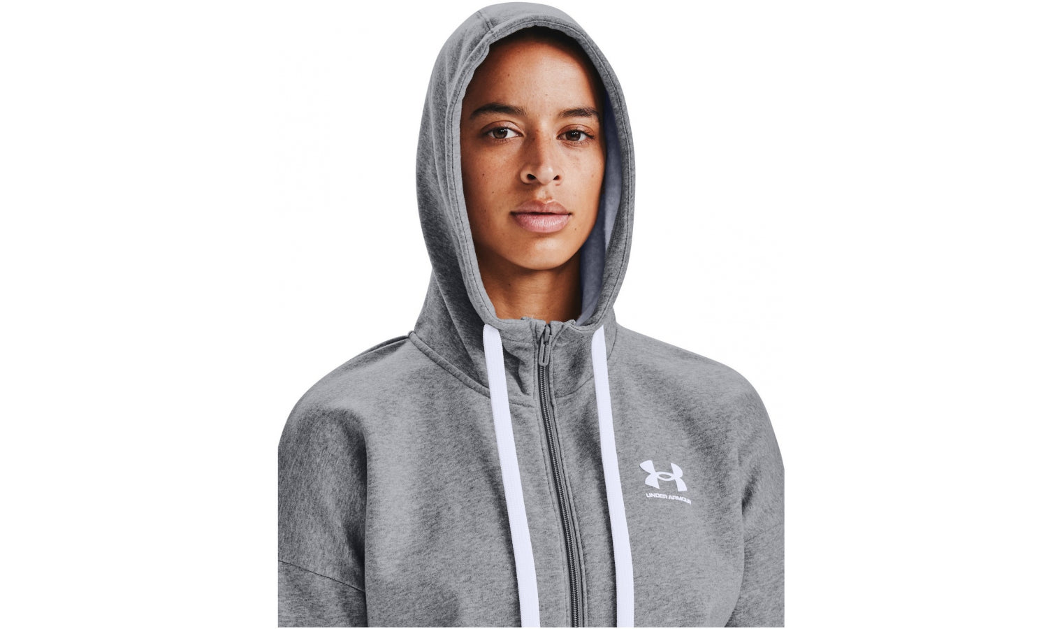Sweat-shirt de sport pour femmes, sweat à capuche rival en polaire fz - grey